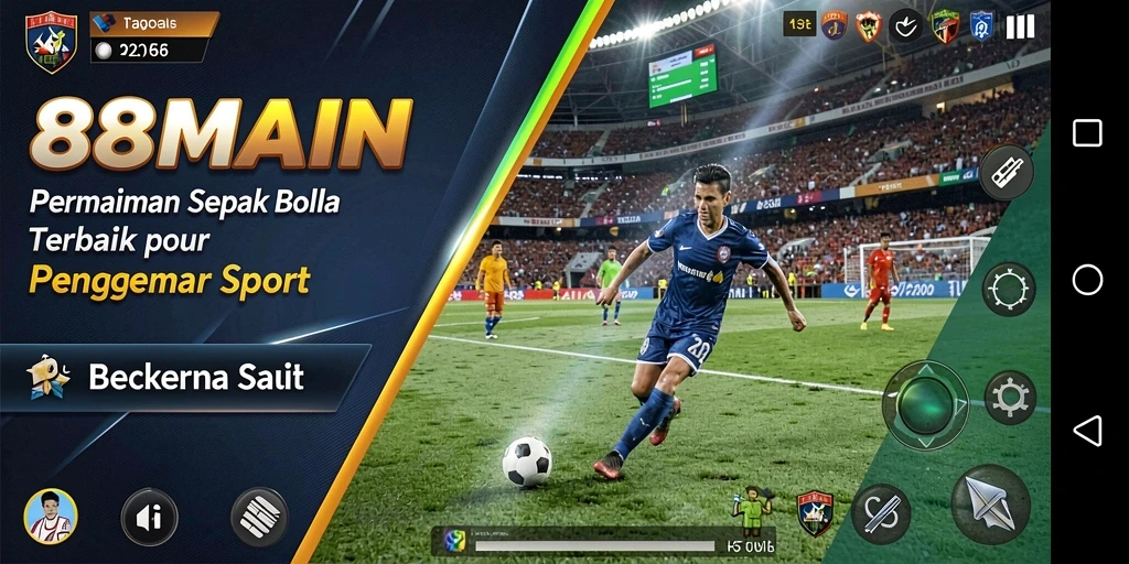 Menampilkan gameplay mendebarkan di 88MAIN dengan aksi sepak bola yang seru.