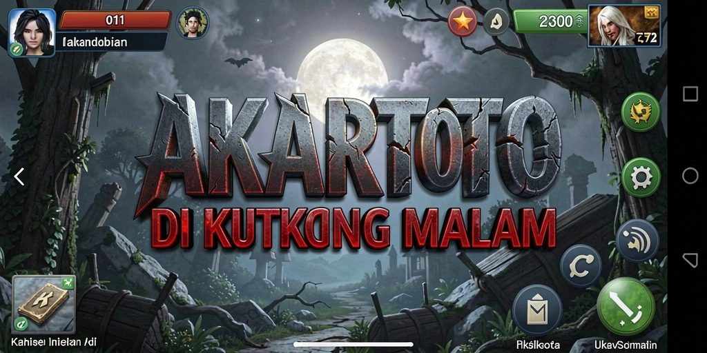Tangkapan layar menampilkan suasana menakutkan dalam gameplay AKARTOTO.