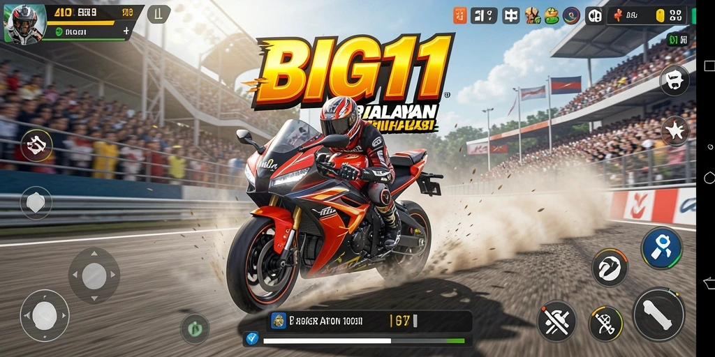 Gameplay balapan motor yang mendebarkan di BIG11.
