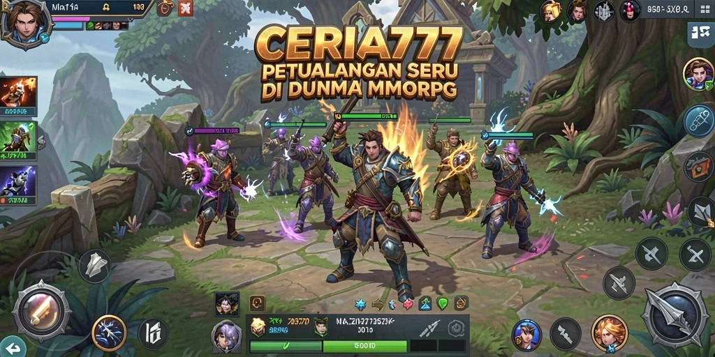 Tampilan gameplay <strong>CERIA777</strong> yang memukau dengan pertarungan seru dan kerjasama antar pemain.