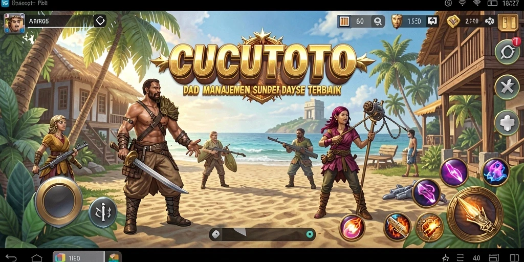 Tampilan utama gameplay CUCUTOTO yang menampilkan pertempuran strategis.