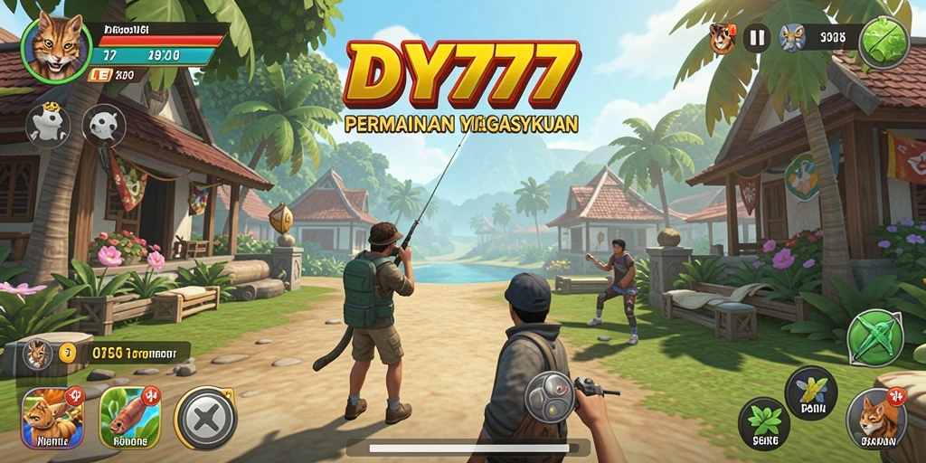 Screenshot tampilan gameplay DY777 yang ceria dan menghibur.
