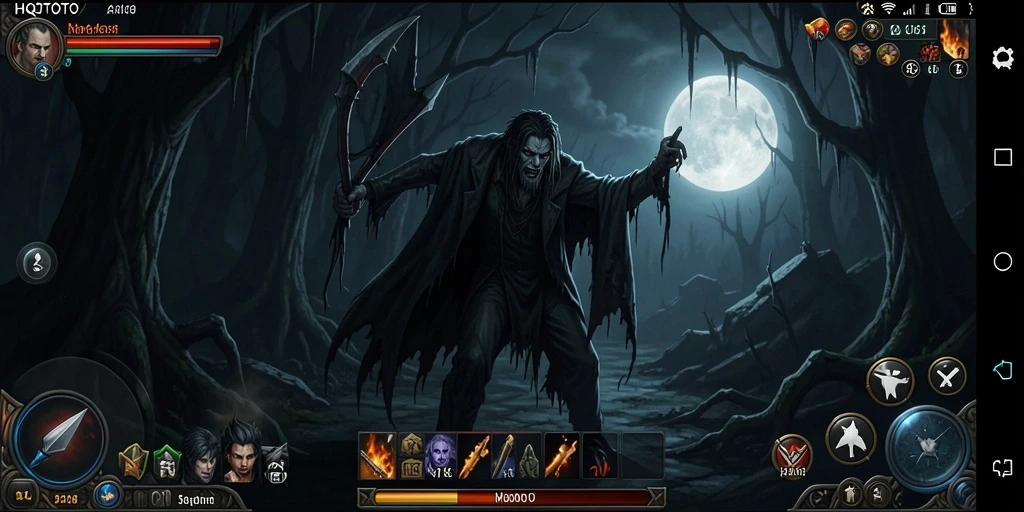 Gameplay HQTOTO menampilkan suasana menakutkan yang mencekam.