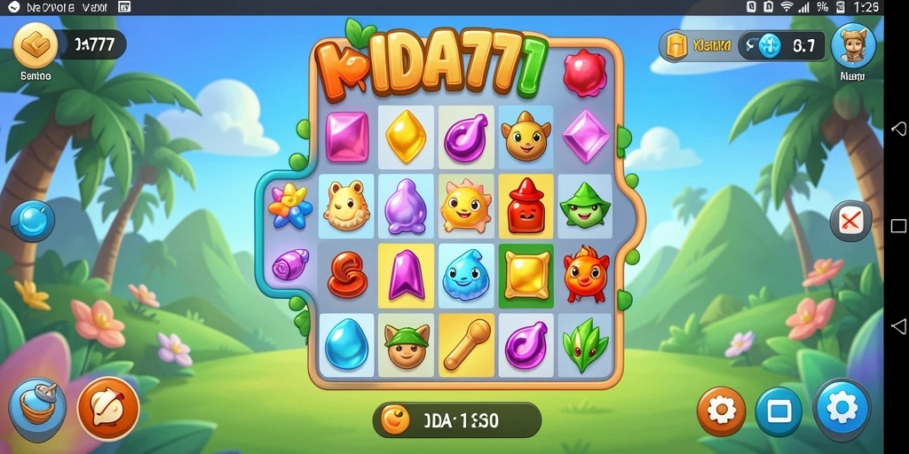 Tangkapan layar IDA777 menunjukkan gameplay Match-3 yang dinamis.
