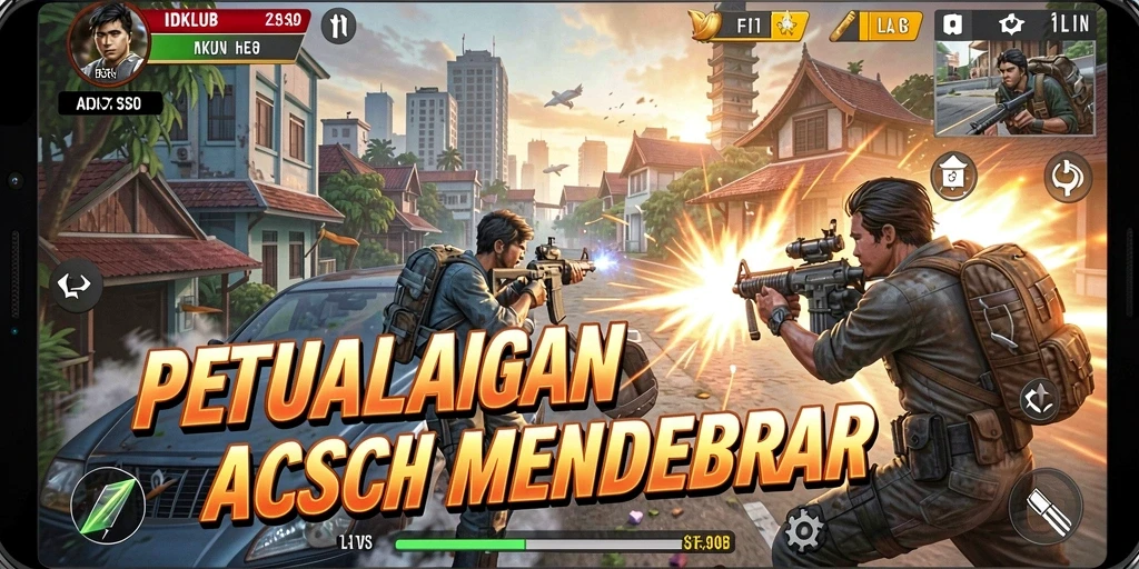 Tampilan aksi seru dan gameplay yang mendebarkan di IDKLUB.