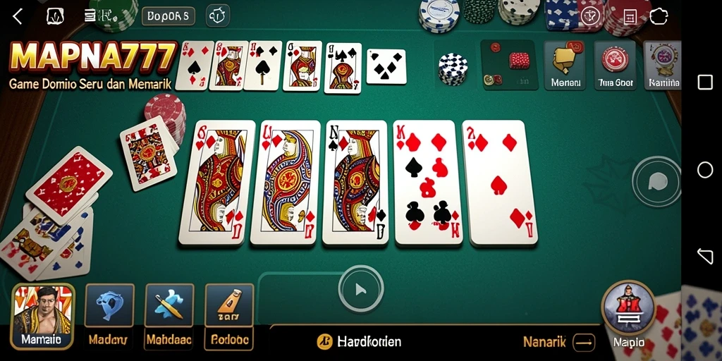 Tampilan screenshot utama MAPNA777 yang menampilkan gameplay Domino yang menarik.