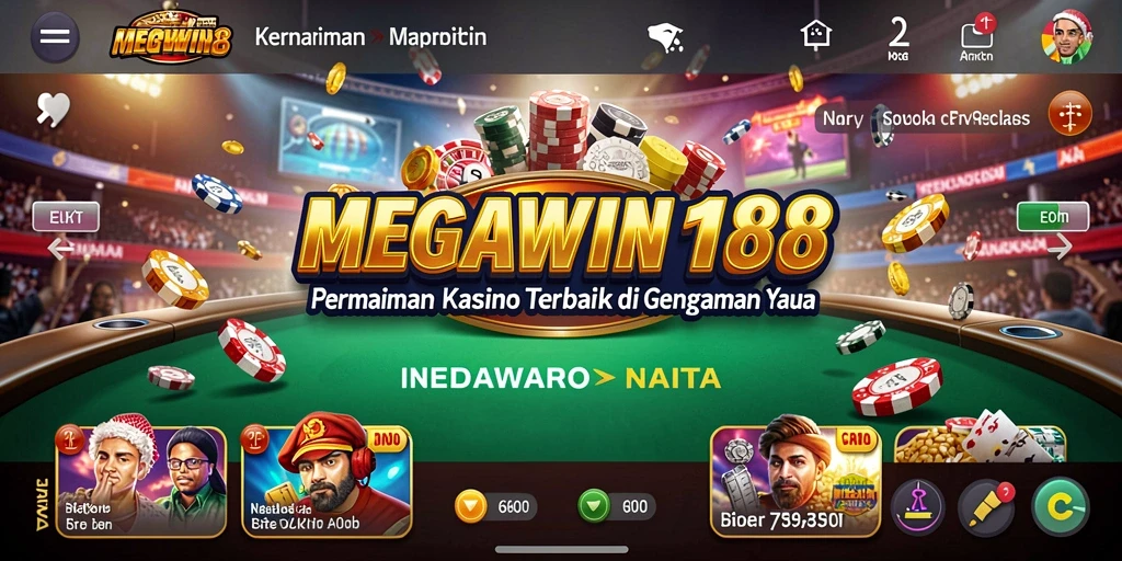 Tampilan gameplay menarik di MEGAWIN188 dengan berbagai pilihan permainan Kasino.