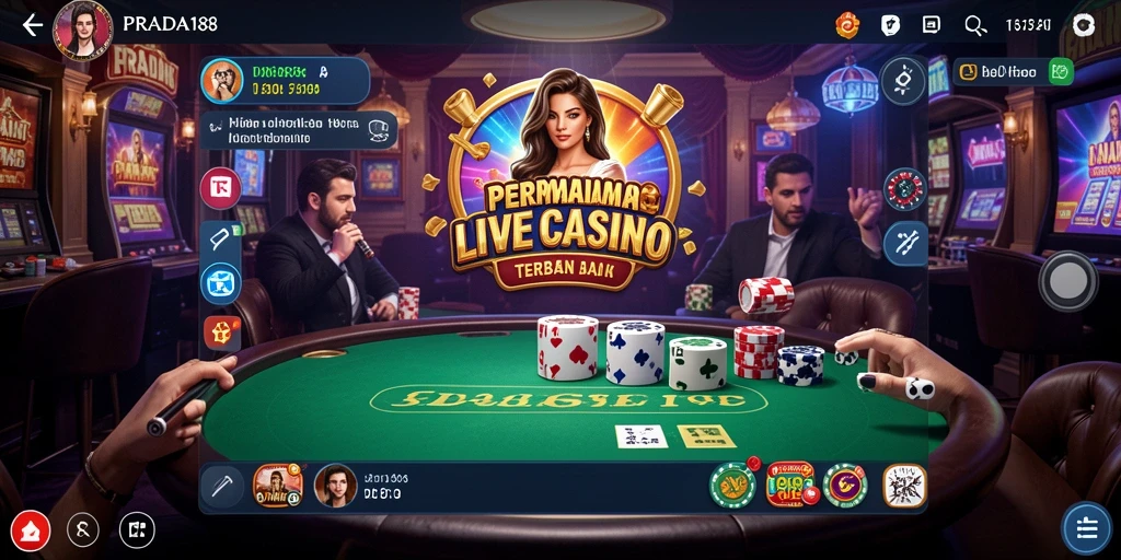 Tampilan menarik dari gameplay Live Casino di PRADA188.