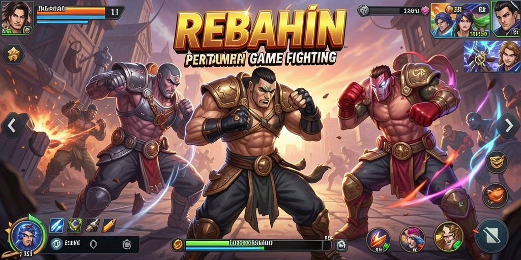 Tampilan gameplay menarik dari pertarungan karakter di REBAHIN.