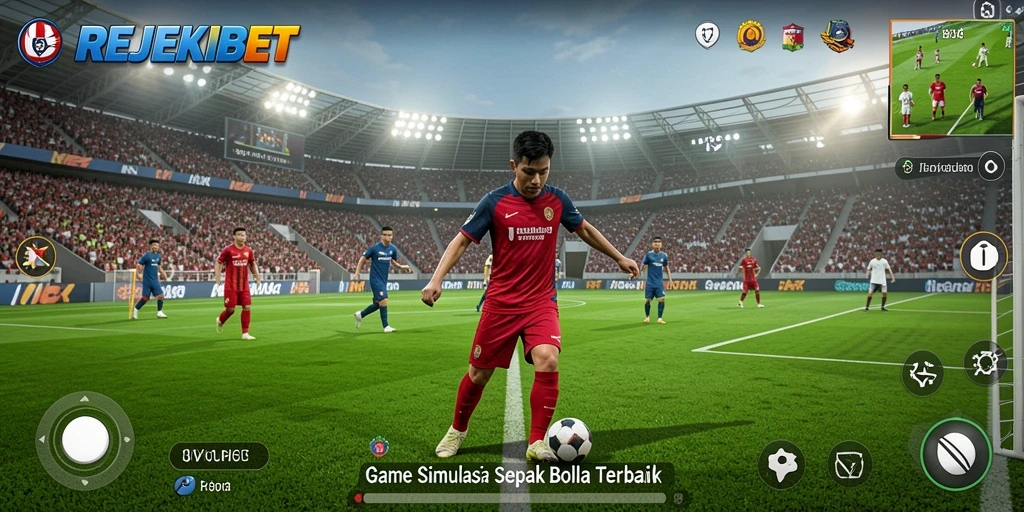 Tampilan gameplay seru di <strong>REJEKIBET</strong> dengan aksi sepak bola yang menegangkan.