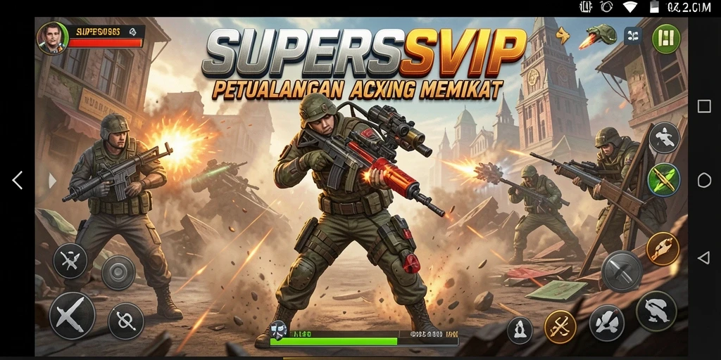 Menampilkan aksi mendebarkan dalam gameplay SUPERSVIP.