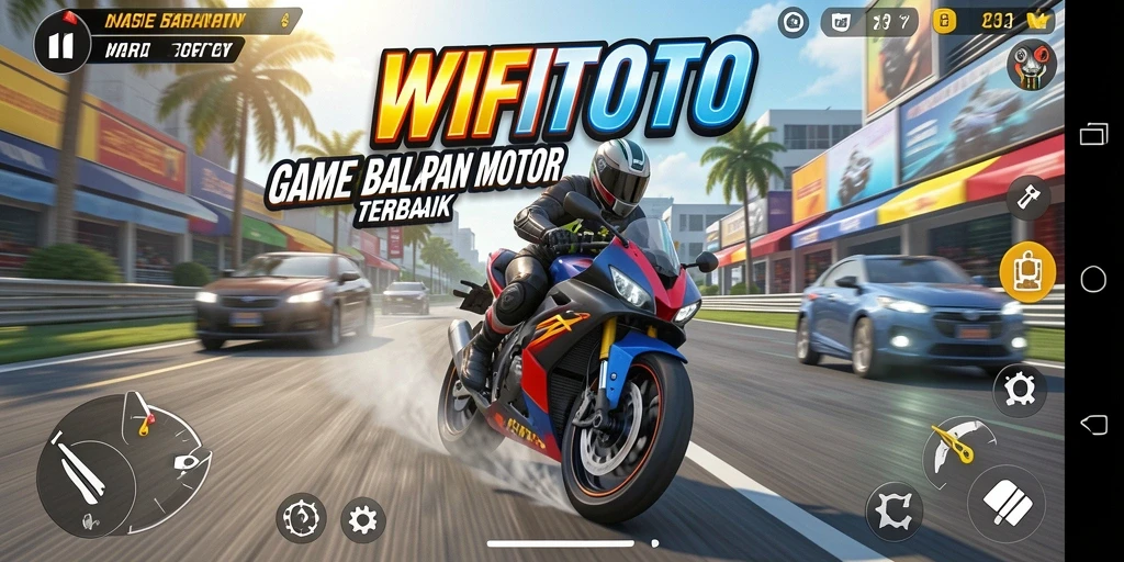 Tampilan gameplay WIFITOTO yang mendebarkan dan penuh aksi balapan motor.