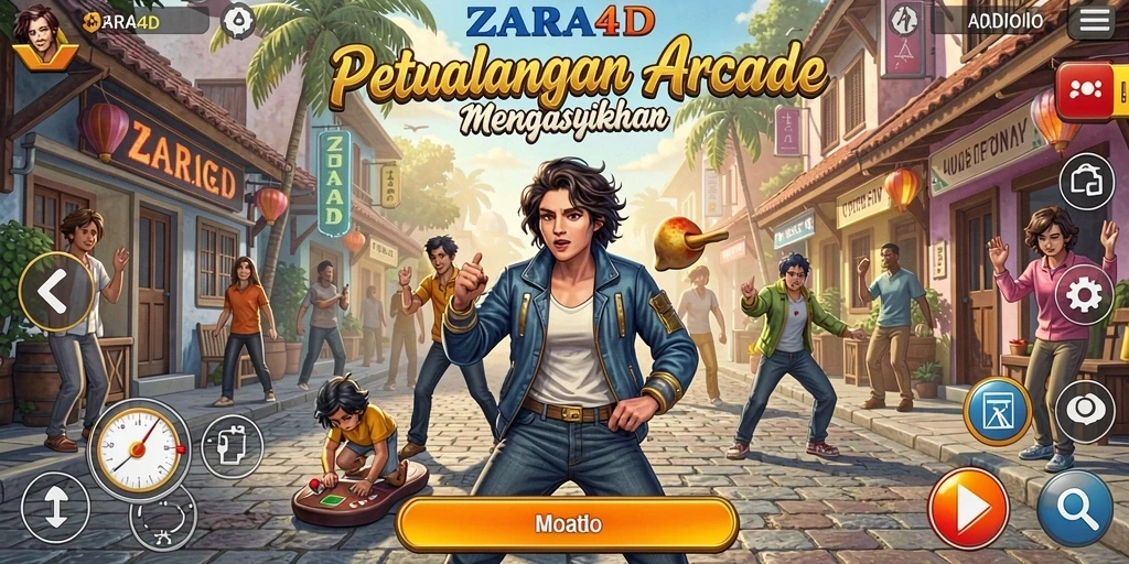 Tampilan gameplay ZARA4D yang menegangkan dan penuh warna.