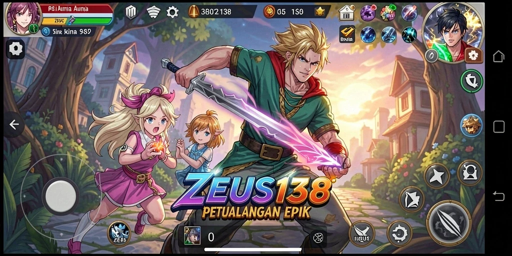 Tampilan gameplay ZEUS138 dengan karakter Anime yang ikonik.